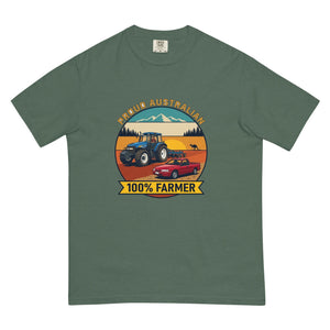 The Tractor Mugs Store Blue Spruce New Holland TM 155 PROUD AUSTRALIAN 100% FARMER Outdoor | Unisex Premium T-shirt Quality Farmers Merch