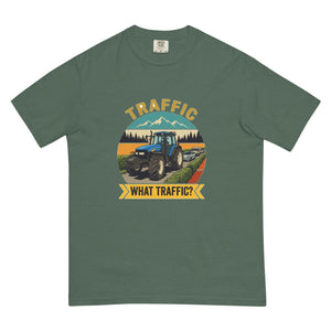 The Tractor Mugs Store Blue Spruce / S New Holland TM 155 TRAFFIC WHAT TRAFFIC? Outdoor | Unisex Premium T-shirt Quality Farmers Merch