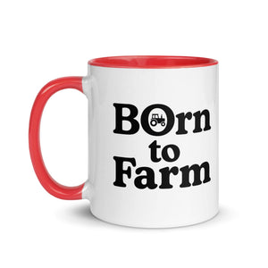 The Tractor Mugs Store Born to Farm | Mug with Color Inside Quality Farmers Merch