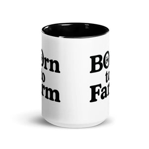 The Tractor Mugs Store Born to Farm | Mug with Color Inside Quality Farmers Merch