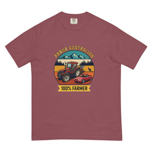 The Tractor Mugs Store Brick FIATAGRI F140 PROUD AUSTRALIAN 100% FARMER Outdoor | Unisex Premium T-shirt Quality Farmers Merch