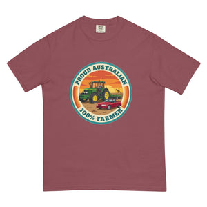 The Tractor Mugs Store Brick John Deere 7810 PROUD AUSTRALIAN 100% FARMER Retro | Unisex Premium T-shirt Quality Farmers Merch