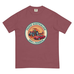 The Tractor Mugs Store Brick Massey Ferguson 135 PROUD AUSTRALIAN 100% FARMER Retro | Unisex Premium T-shirt Quality Farmers Merch