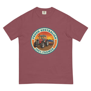 The Tractor Mugs Store Brick Massey Ferguson 3075 PROUD AUSTRALIAN 100% FARMER Retro | Unisex Premium T-shirt Quality Farmers Merch
