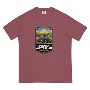 The Tractor Mugs Store Brick New Holland T7.210 PROUD AUSTRALIAN 100% FARMER Bright | Unisex Premium T-shirt Quality Farmers Merch