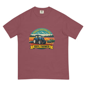 The Tractor Mugs Store Brick New Holland T7.210 PROUD AUSTRALIAN 100% FARMER Outdoor | Unisex Premium T-shirt Quality Farmers Merch