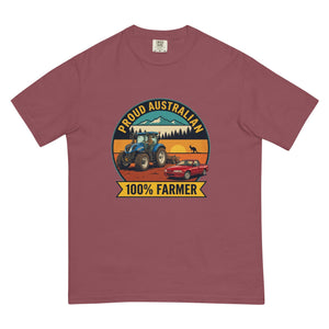 The Tractor Mugs Store Brick New Holland T7.225 PROUD AUSTRALIAN 100% FARMER Outdoor | Unisex Premium T-shirt Quality Farmers Merch