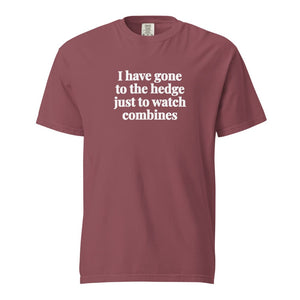 The Tractor Mugs Store Brick / S I Have Gone to the Hedge Just to Watch Combines | Unisex Premium T-shirt Quality Farmers Merch
