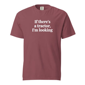 The Tractor Mugs Store Brick / S If There's a Tractor, I'm Looking | Unisex Premium T-shirt Quality Farmers Merch