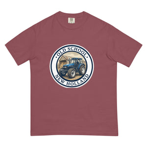The Tractor Mugs Store Brick / S New Holland TM 135 OLD SCHOOL NEW HOLLAND Engraving | Unisex Premium T-shirt Quality Farmers Merch