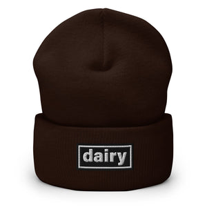 The Tractor Mugs Store Brown OASIS Style 'Dairy' | Cuffed Beanie Quality Farmers Merch