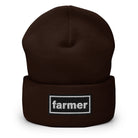 The Tractor Mugs Store Brown OASIS Style 'farmer' | Cuffed Beanie Quality Farmers Merch