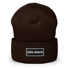 The Tractor Mugs Store Brown OASIS Style 'John Deere' | Cuffed Beanie Quality Farmers Merch