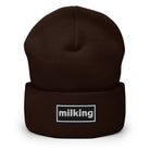 The Tractor Mugs Store Brown OASIS Style 'Milking' | Cuffed Beanie Quality Farmers Merch