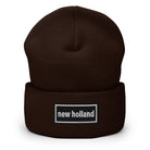 The Tractor Mugs Store Brown OASIS Style 'New Holland" | Cuffed Beanie Quality Farmers Merch