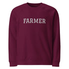 The Tractor Mugs Store Burgundy / XS FARMER Unisex | Organic Raglan Sweatshirt Quality Farmers Merch