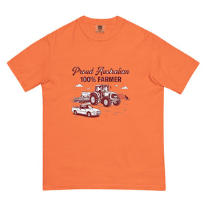 The Tractor Mugs Store Burnt Orange John Deere 6930 PROUD AUSTRALIAN 100% FARMER Two Tone | Unisex Premium T-shirt Quality Farmers Merch
