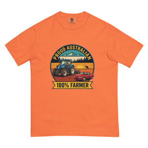 The Tractor Mugs Store Burnt Orange New Holland T7.225 PROUD AUSTRALIAN 100% FARMER Outdoor | Unisex Premium T-shirt Quality Farmers Merch