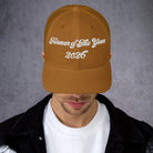 The Tractor Mugs Store Caramel Farmer of The Year 2026 | Retro 70's Trucker Cap Quality Farmers Merch