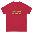 The Tractor Mugs Store Cardinal / S 100% PURE FARMIN!! | Unisex classic tee Quality Farmers Merch