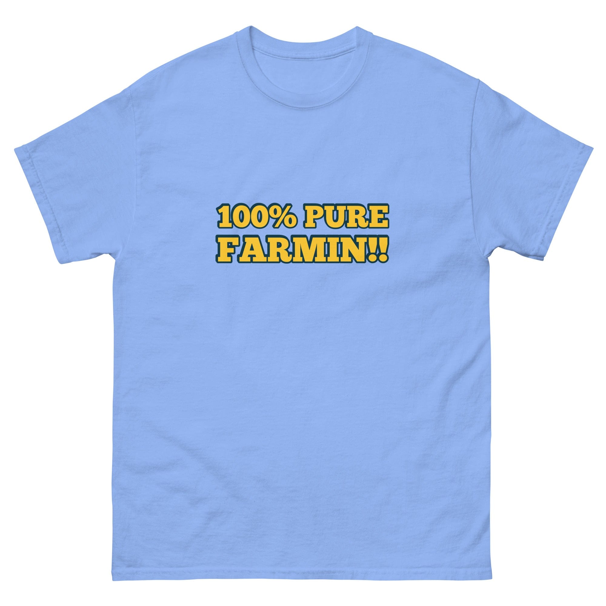The Tractor Mugs Store Carolina Blue / S 100% PURE FARMIN!! | Unisex classic tee Quality Farmers Merch