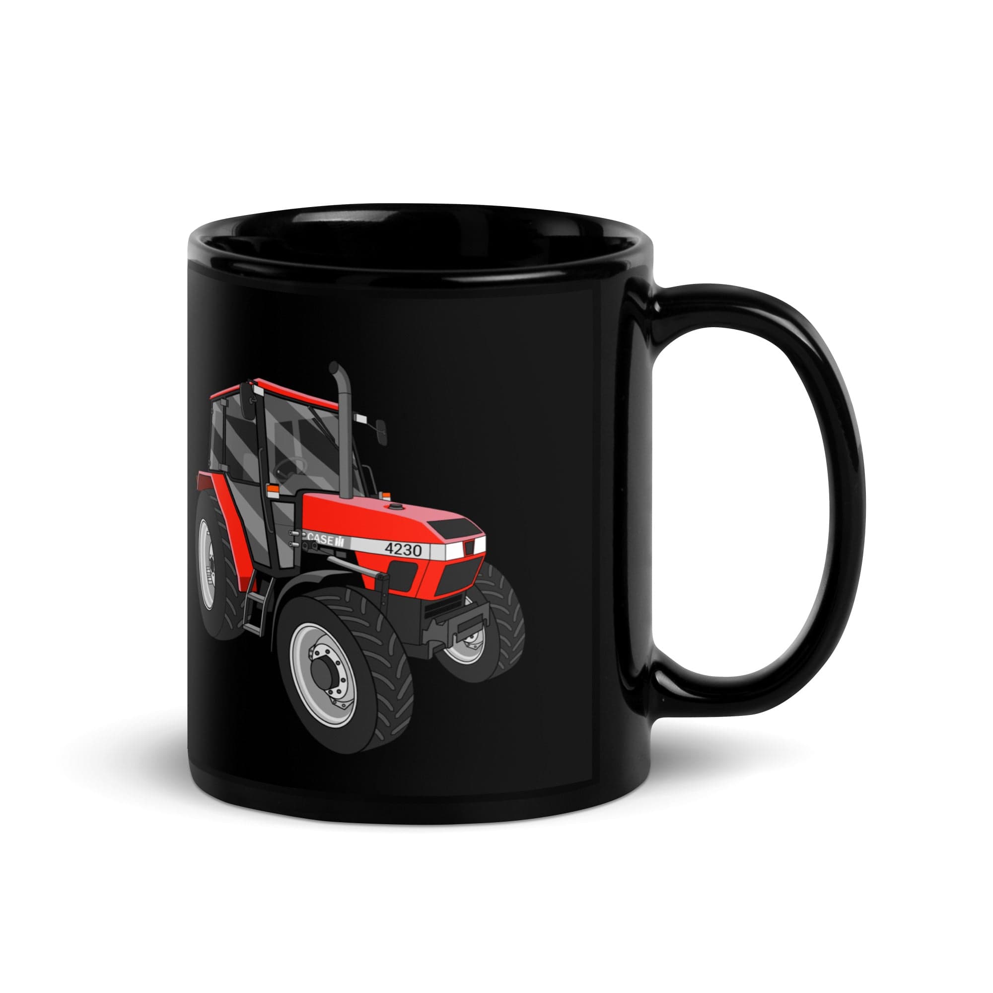 The Tractor Mugs Store Case 4230 | Black Glossy Mug Quality Farmers Merch