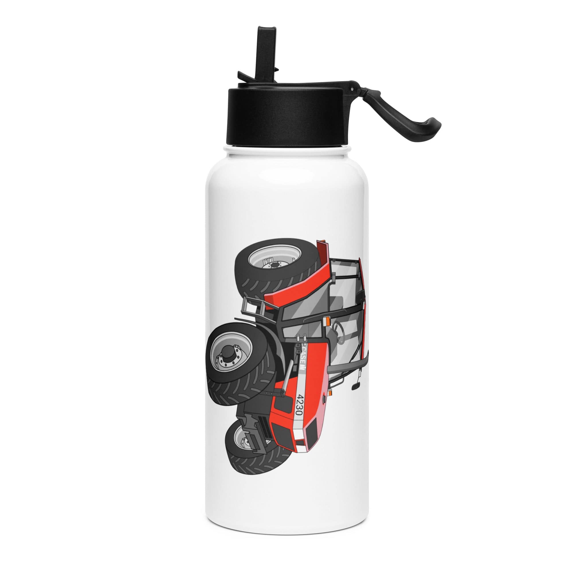 The Tractor Mugs Store Case 4230 | Stainless steel water bottle with a straw lid Quality Farmers Merch