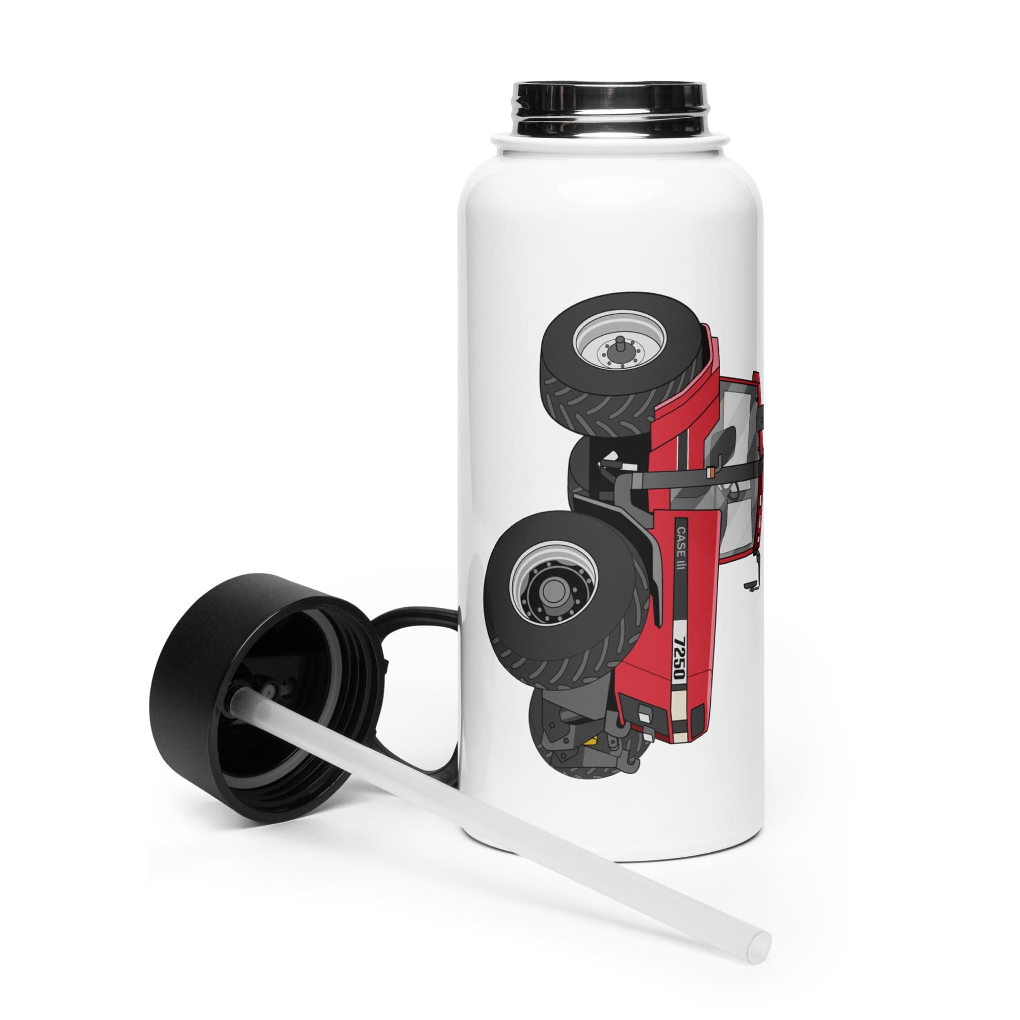 The Tractor Mugs Store Case IH 7250   | Stainless steel water bottle with a straw lid Quality Farmers Merch