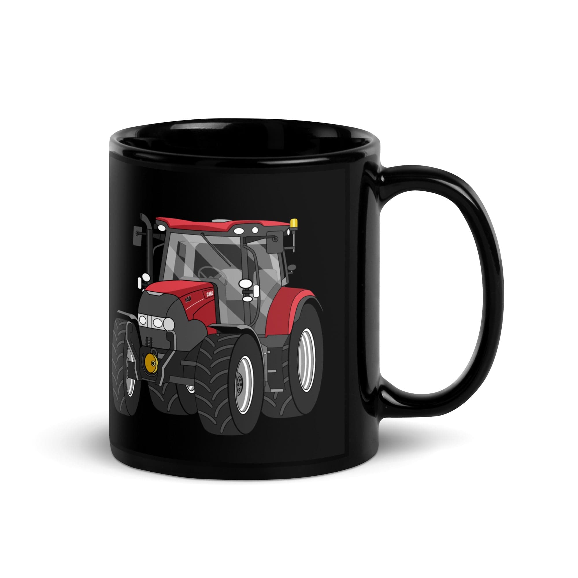 The Tractor Mugs Store Case IH Maxxum 145 | Black Glossy Mug Quality Farmers Merch