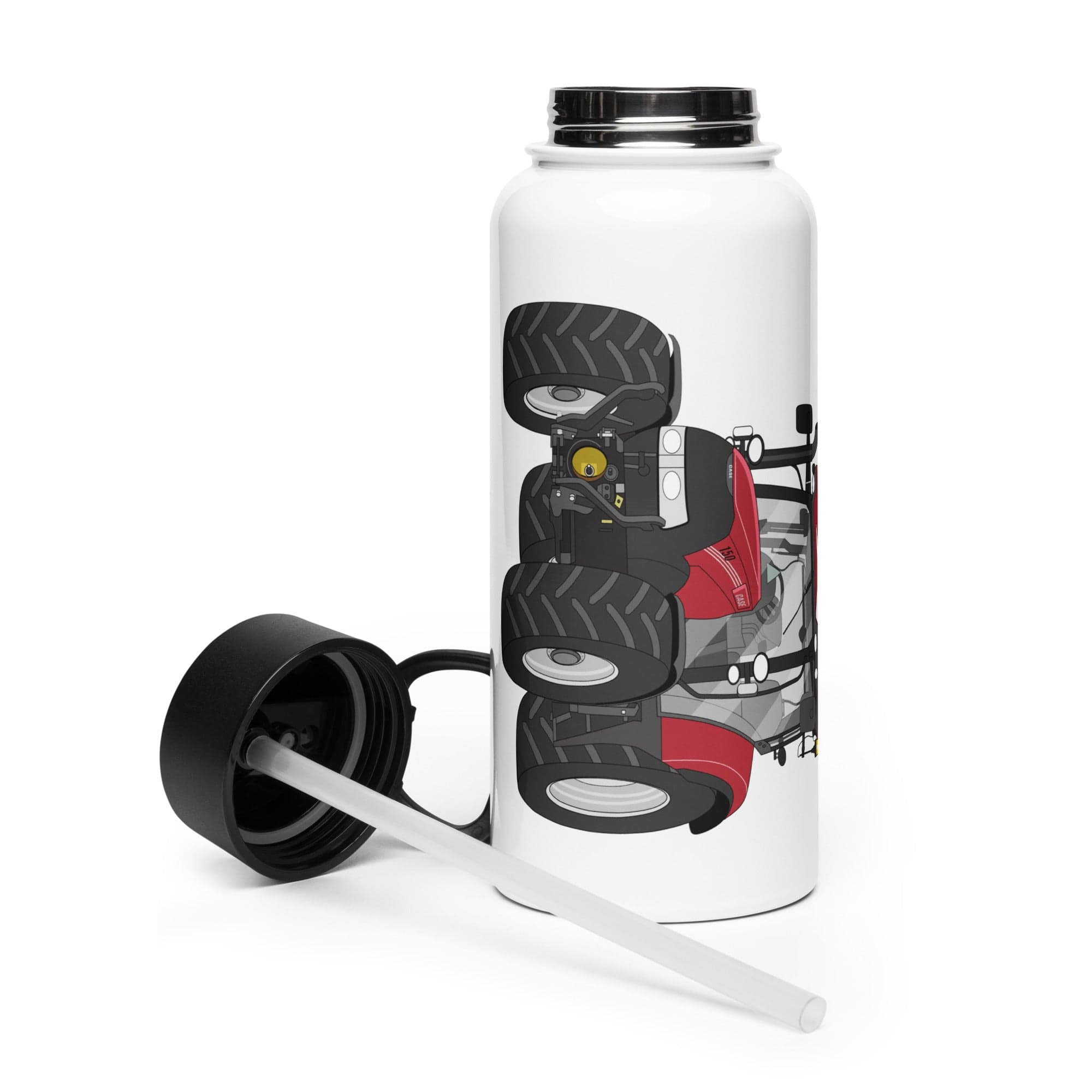 The Tractor Mugs Store Case IH Maxxum 150 Activedrive 8 | Stainless steel water bottle with a straw lid Quality Farmers Merch