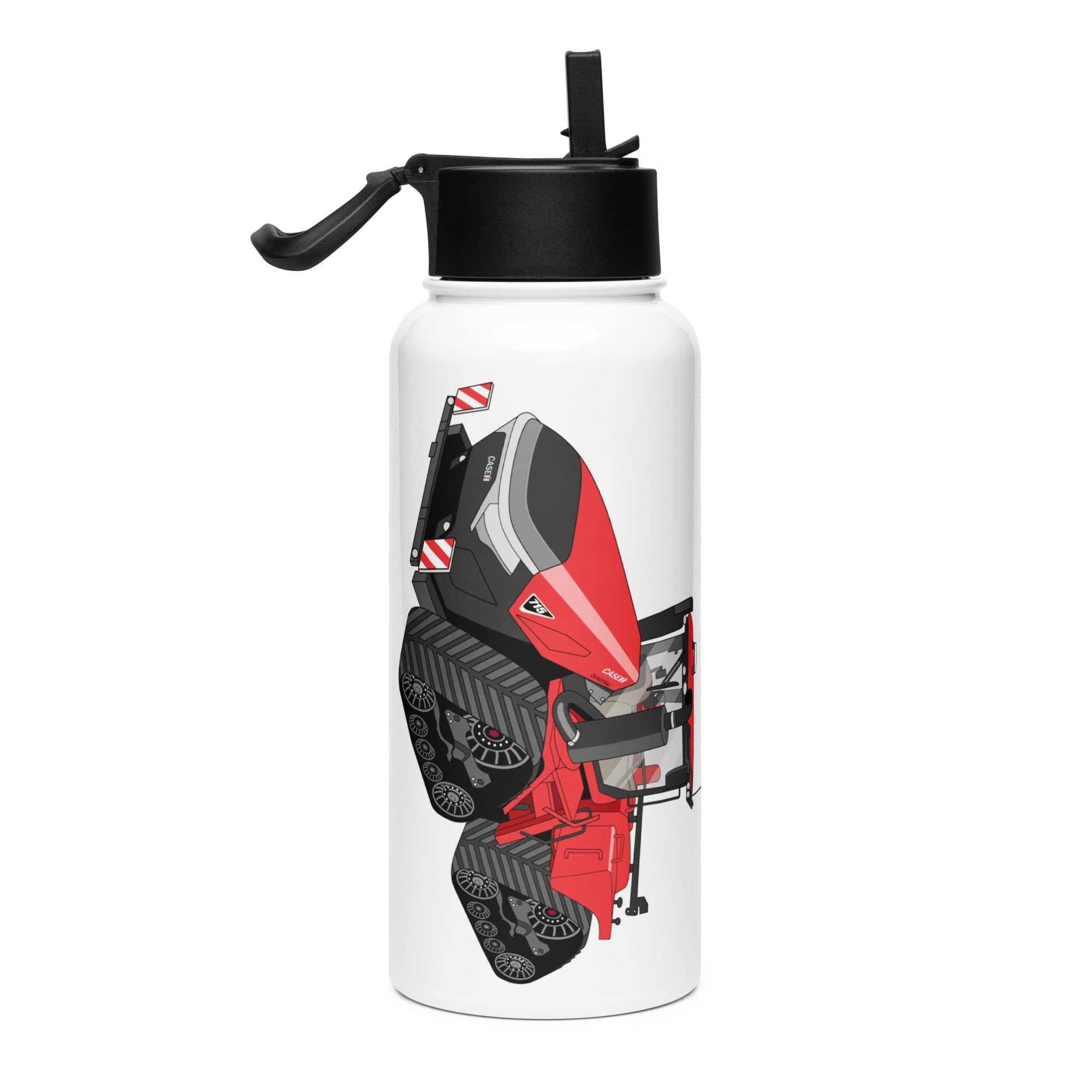 The Tractor Mugs Store Case IH Quadtrac 715 | Stainless steel water bottle with a straw lid Quality Farmers Merch