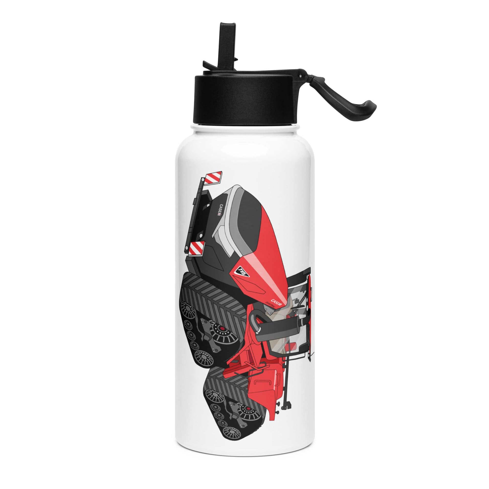 The Tractor Mugs Store Case IH Quadtrac 715 | Stainless steel water bottle with a straw lid Quality Farmers Merch