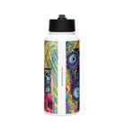 The Tractor Mugs Store CASE MX 130 | Splash Art Stainless steel water bottle with a straw lid Quality Farmers Merch