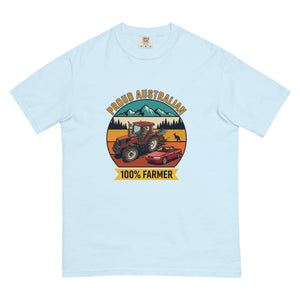 The Tractor Mugs Store Chambray FIATAGRI F140 PROUD AUSTRALIAN 100% FARMER Outdoor | Unisex Premium T-shirt Quality Farmers Merch
