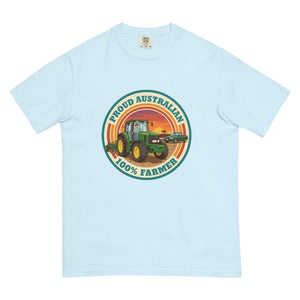 The Tractor Mugs Store Chambray John Deere 6930 PROUD AUSTRALIAN 100% FARMER Retro | Unisex Premium T-shirt Quality Farmers Merch