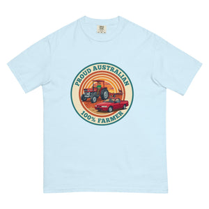 The Tractor Mugs Store Chambray Massey Ferguson 135 PROUD AUSTRALIAN 100% FARMER Retro | Unisex Premium T-shirt Quality Farmers Merch
