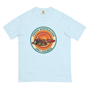 The Tractor Mugs Store Chambray Massey Ferguson 35X PROUD AUSTRALIAN 100% FARMER Retro | Unisex Premium T-shirt Quality Farmers Merch