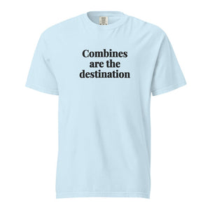 The Tractor Mugs Store Chambray / S Combines Are the Destination | Unisex Premium T-shirt Quality Farmers Merch