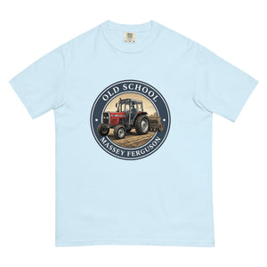 The Tractor Mugs Store Chambray / S Massey Ferguson 390T OLD SCHOOL MASSEY FERGUSON Engraving | Unisex Premium T-shirt Quality Farmers Merch