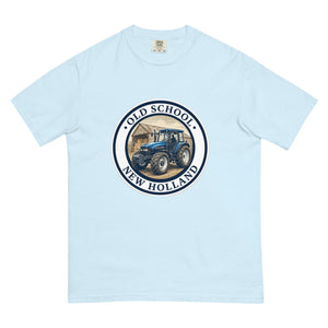 The Tractor Mugs Store Chambray / S New Holland TM 135 OLD SCHOOL NEW HOLLAND Engraving | Unisex Premium T-shirt Quality Farmers Merch