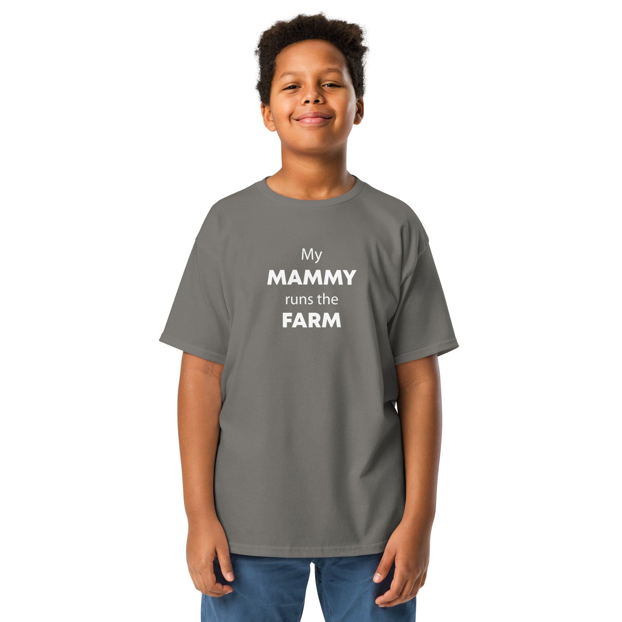 The Tractor Mugs Store Charcoal / XS Mammy Runs the Farm | Youth Classic Tee Quality Farmers Merch