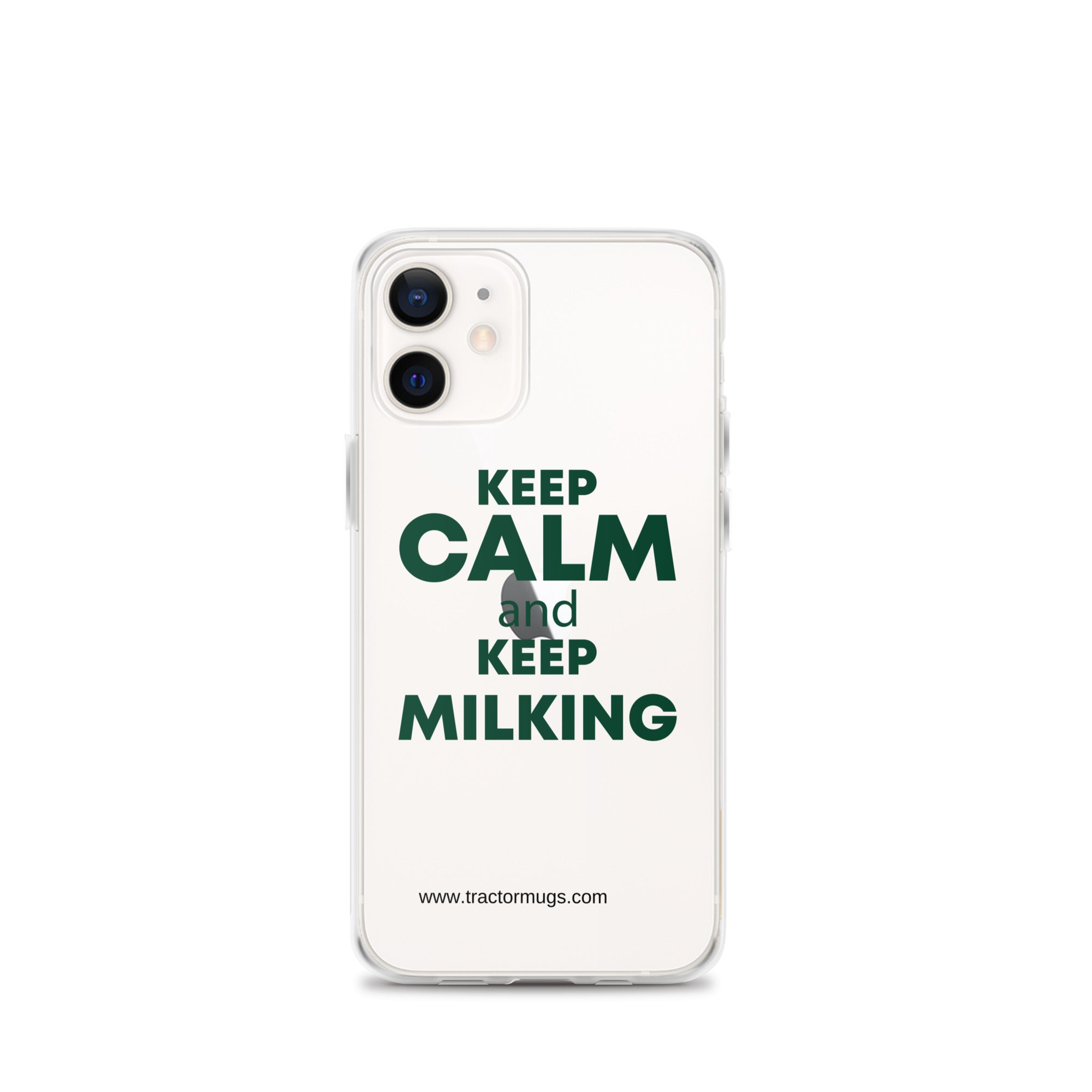 The Tractor Mugs Store Clear Case for iPhone® iPhone 12 mini KEEP CALM and KEEP MILKING | Clear Case for iPhone® Quality Farmers Merch