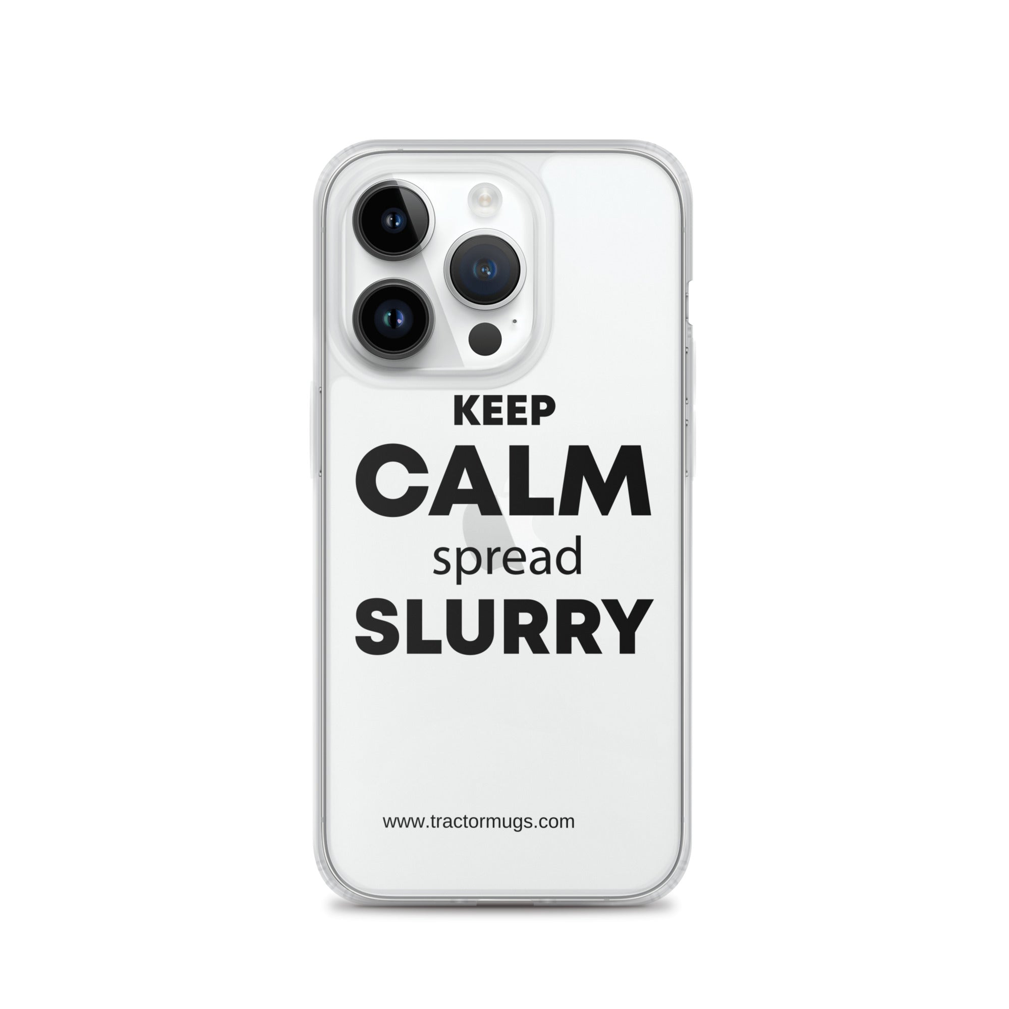 The Tractor Mugs Store Clear Case for iPhone® iPhone 14 Pro KEEP CALM spread SLURRY | Clear Case for iPhone® Quality Farmers Merch
