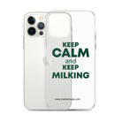 The Tractor Mugs Store Clear Case for iPhone® KEEP CALM and KEEP MILKING | Clear Case for iPhone® Quality Farmers Merch