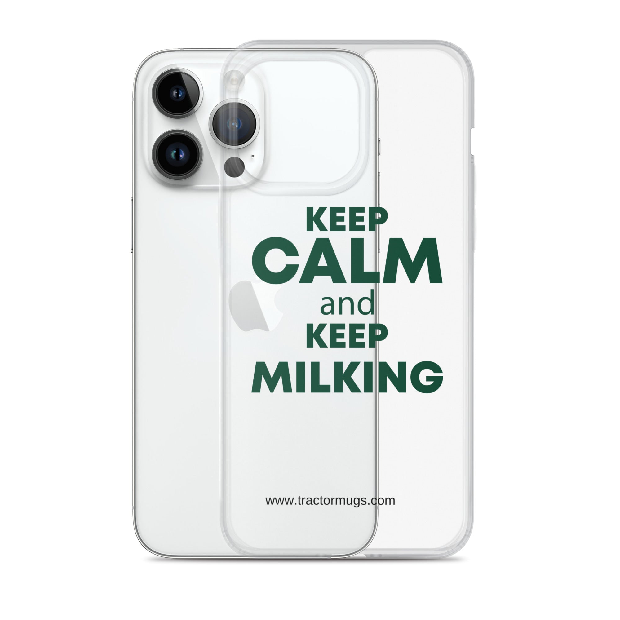 The Tractor Mugs Store Clear Case for iPhone® KEEP CALM and KEEP MILKING | Clear Case for iPhone® Quality Farmers Merch
