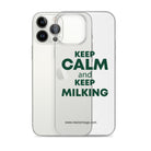 The Tractor Mugs Store Clear Case for iPhone® KEEP CALM and KEEP MILKING | Clear Case for iPhone® Quality Farmers Merch