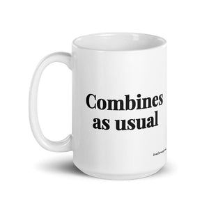 The Tractor Mugs Store Combines as Usual | White Glossy Mug Quality Farmers Merch