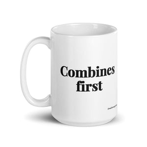 The Tractor Mugs Store Combines First | White Glossy Mug Quality Farmers Merch