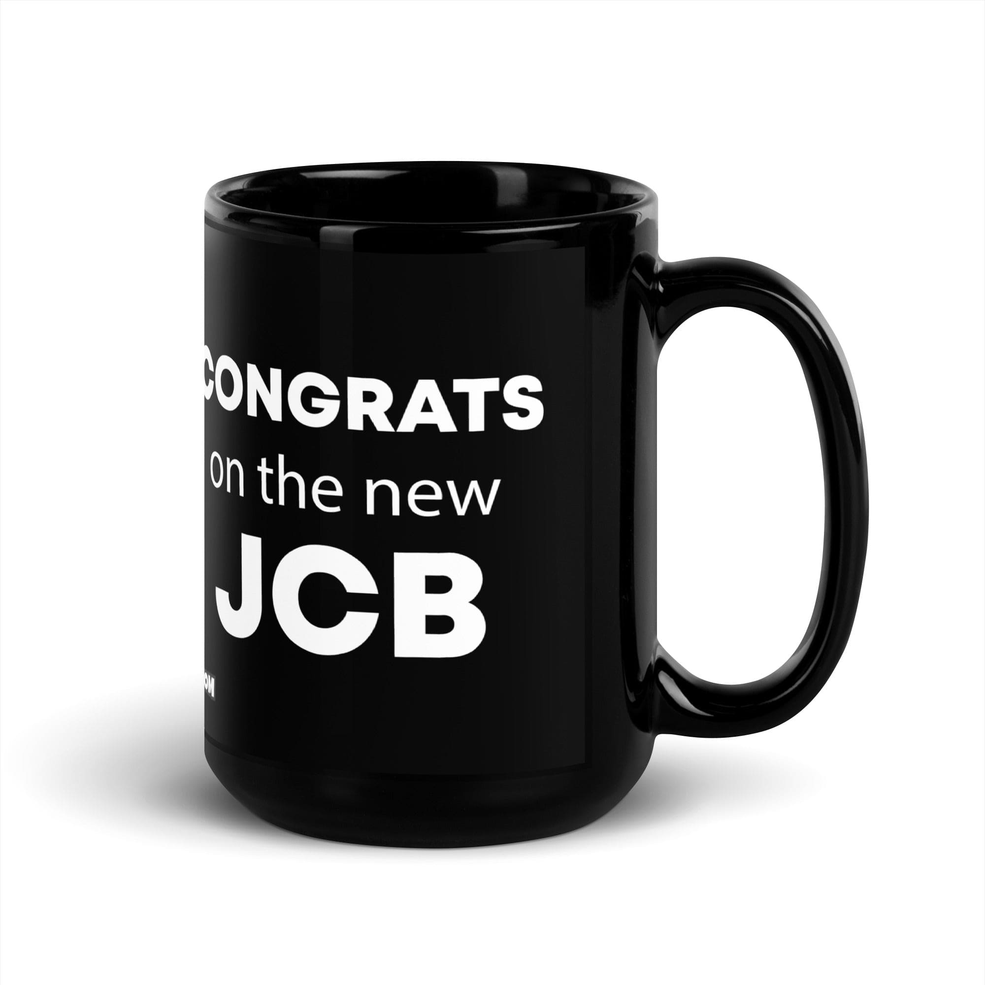 The Tractor Mugs Store Congrats On The New JCB | Black Glossy Mug Quality Farmers Merch