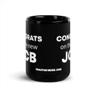 The Tractor Mugs Store Congrats On The New JCB | Black Glossy Mug Quality Farmers Merch